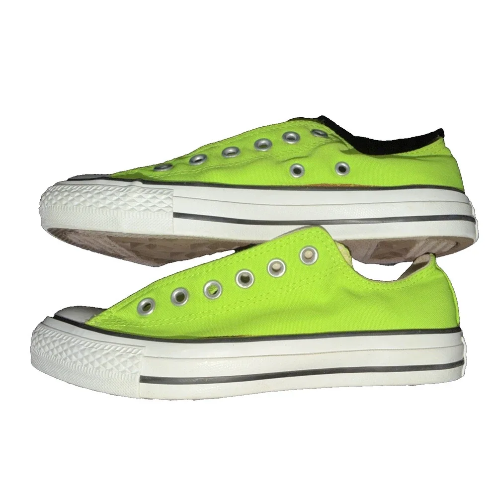 Converse Neon Green Chuck Taylor Slip On Sneakers 7